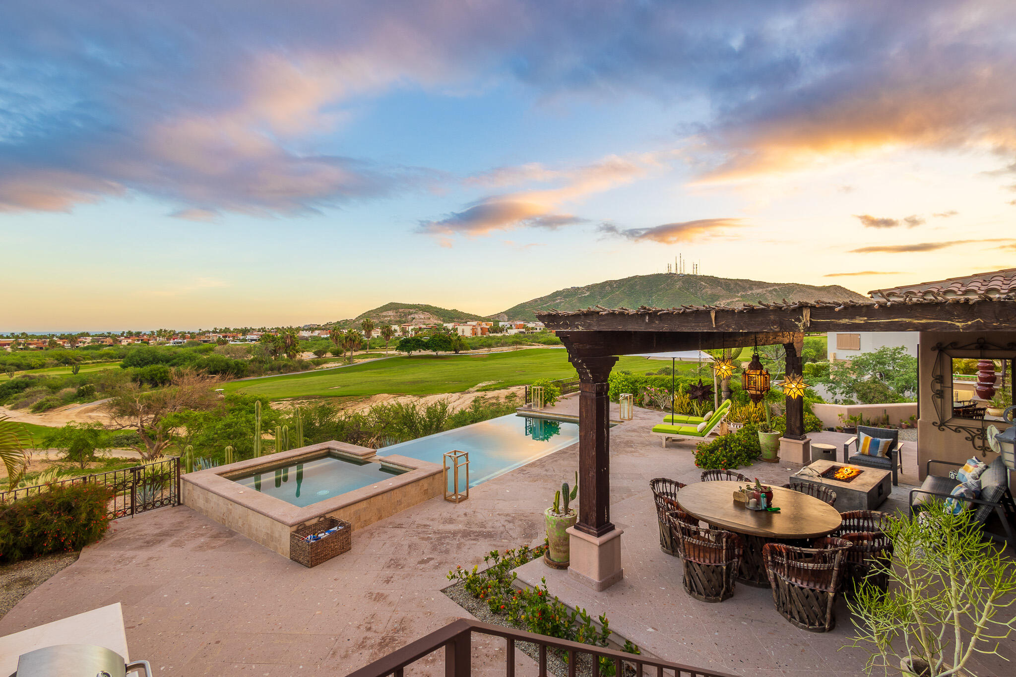 Club Campestre Vista Lagos This beautiful fully furnished property, named ''Casa de Hermanos,'' is built on two levels and features 5 bedrooms and 6 bathrooms, an entertainment room, and a two-level entry. The living room and dining room (with seating for 10) open to a very large kitchen and a service area. On the terrace there is a pool with a Jacuzzi, a fire pit area with sun loungers, and a Kitche with a BBQ Area, including Sink & Fridge. Most extraordinary are the for sale