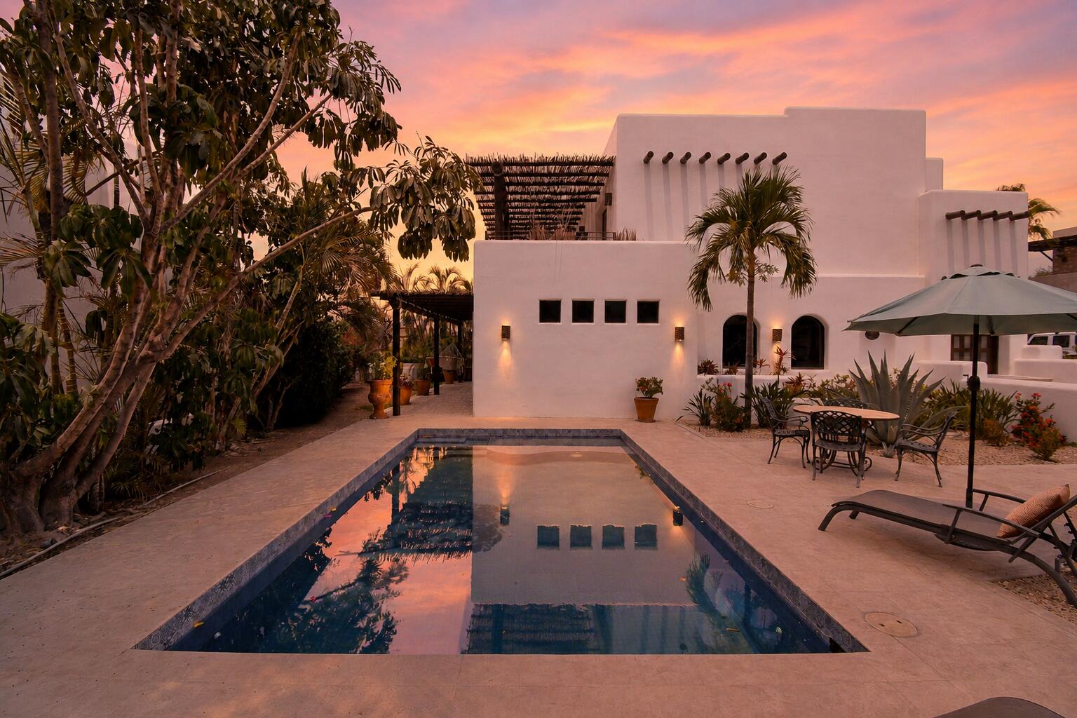 Club Campestre General Discover a unique opportunity to own a beautifully designed property in Loreto that blends comfort, functionality, and modern Spanish-style charm.This thoughtfully crafted home features one full bedroom and one full bathroom inside the main house, offering a cozy yet elegant living space. The property also includes a separate shop area with its own half bathroom, making it ideal for a home business, studio, or workshop.Designed with a modern Spanish architectural style, the home showcases clean lines, warm textures, and timeless character throughout. The outdoor shower adds a refreshing and practical touch--perfect for enjoying Loreto's coastal lifestyle. – Villa Pacifica, Pacific, BS